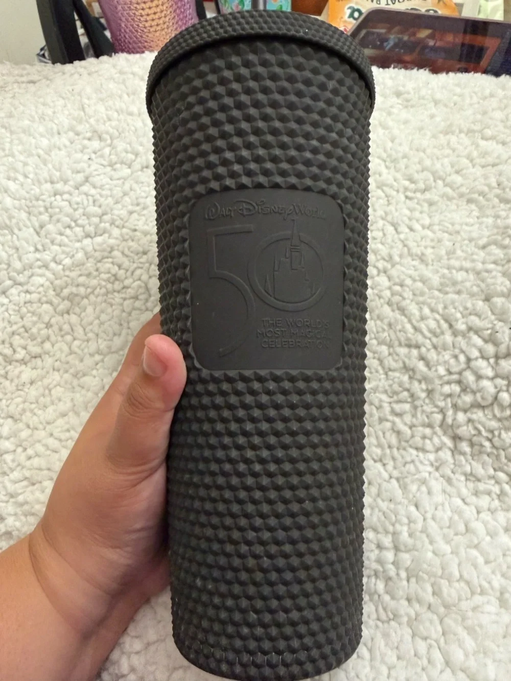 Disney World 50th Anniversary Starbucks Matte Black Studded Tumbler 24oz